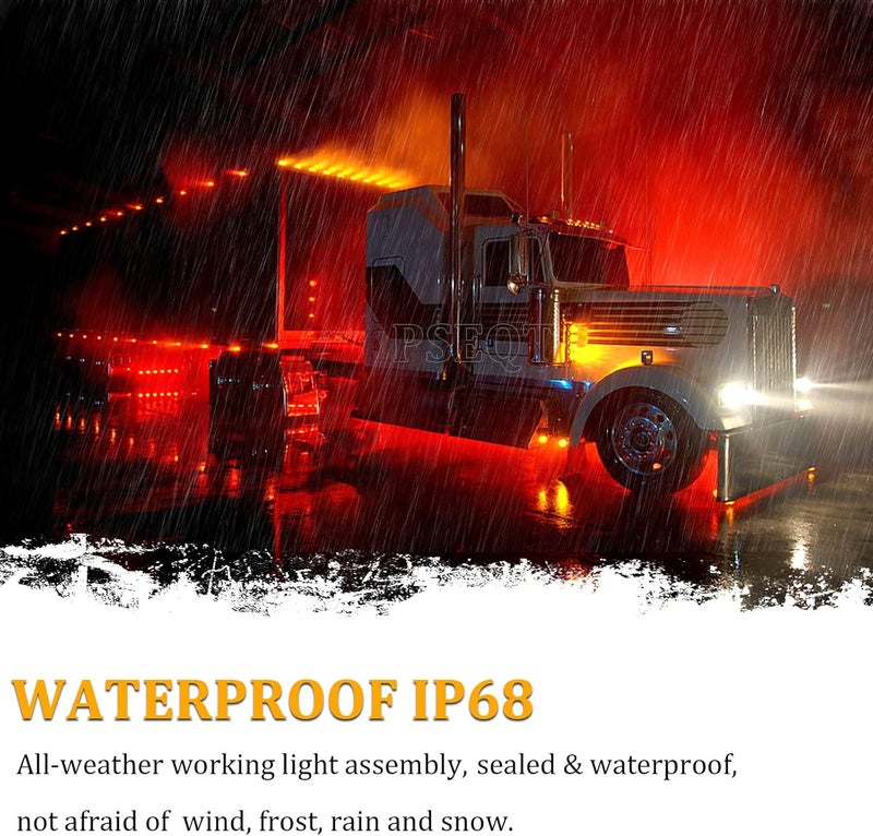 PSEQT 3/4 Inch Trailer Marker LED Lights, Clearance Light Side Front Rear Bullet Brake Turn Stop Reverse Tail Lighting 12V for Pickup Trailer Truck Car Bus RV Boat (20Pcs Red) - Image 3
